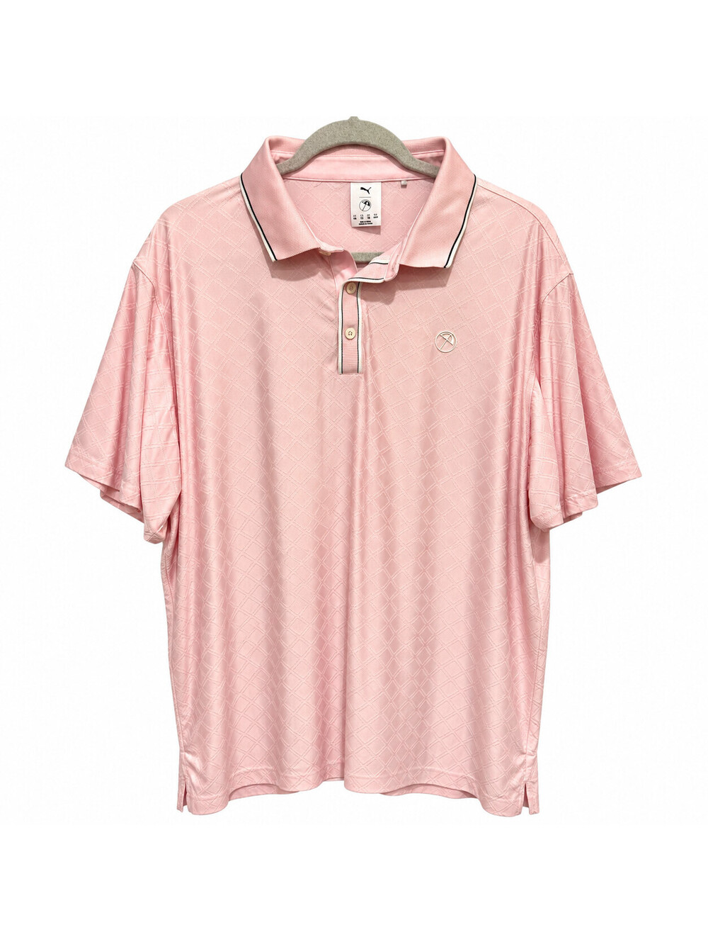 PUMA x Arnold Palmer Tipped Jacquard Golf Polo Men XXL Pale Pink MATTR 630179